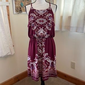 Maurices Maroon Summer Dress. Size Large